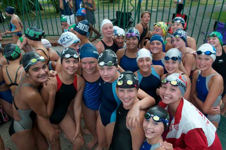 Girls wait for the start of their races Thursday at Rye Playland. 