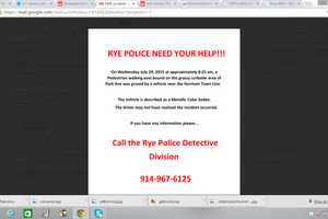 Rye Police Seek Public's Help After Driver Grazed Pedestrian Near Harrison