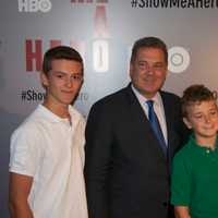 <p>Yonkers Mayor Mike Spano, with sons Mike, left, and Chris Spano.</p>