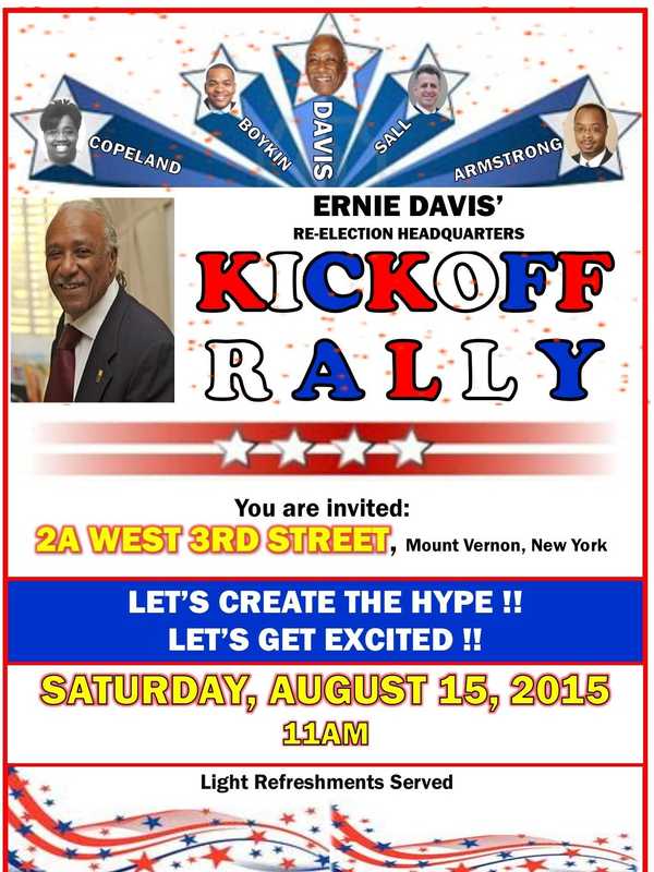 Mount Vernon Rally Launches Ernie Davis Re-Election Headquarters 
