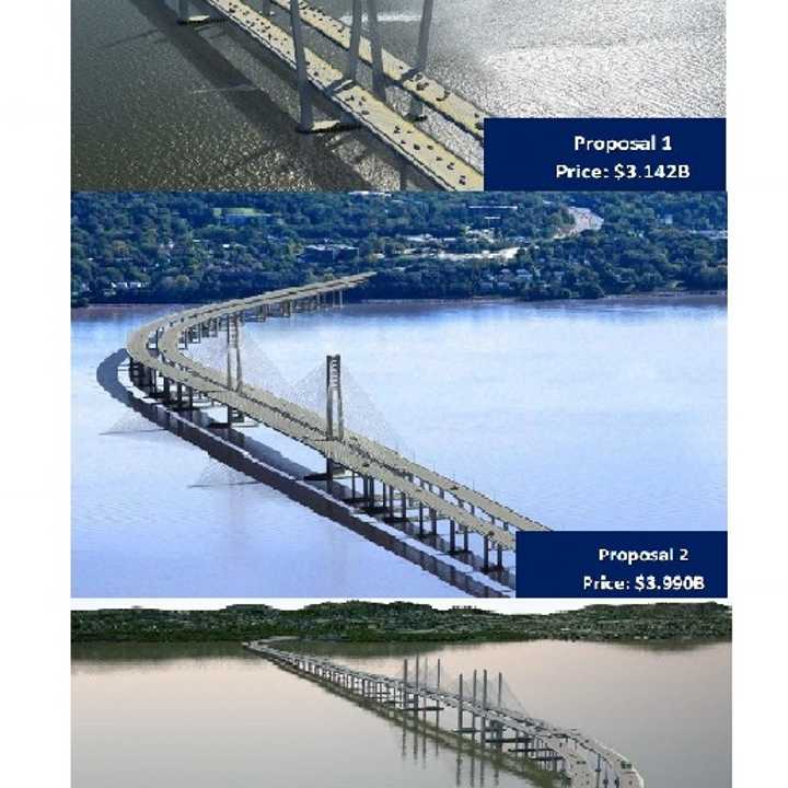 Gov. Andrew Cuomo&#x27;s office released three Tappan Zee Bridge proposals on Wednesday.