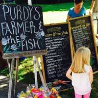 <p>Checking out the Purdy&#x27;s Farmer and the Fish stand.</p>