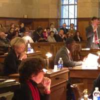 <p>Westchester Legislator James Maisano (R - New Rochelle) addresses the county legislature Friday.</p>