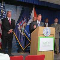 <p>Westchester County Executive Rob Astorino announcing the new visitation regulations at the Westchester County Jail.</p>