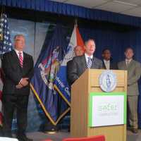 <p>Westchester County Executive Rob Astorino announcing the new visitation regulations at the Westchester County Jail.</p>