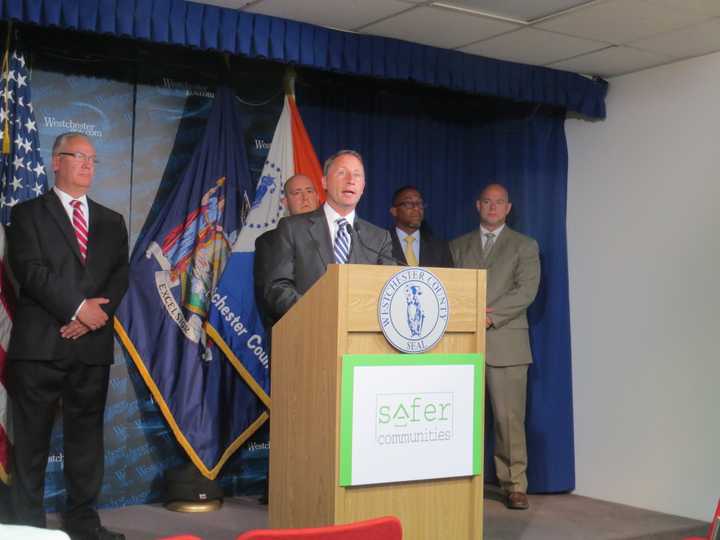 Westchester County Executive Rob Astorino announcing the new visitation regulations at the Westchester County Jail.