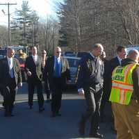 <p>Gov. Dannel Malloy at the Sandy Hook School.</p>