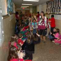 <p>Slain teacher Victoria Soto is seen here with her students last year, as they celebrated their 100th day of first grade.</p>