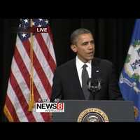 <p>President Obama gave a moving speech at the interfaith service in Newtown Sunday night. </p>