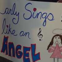 <p>Here&#x27;s one of the many signs made by Carly Rose Sonenclar fans at the Archbishop Stepinac High School event.</p>