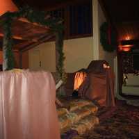<p>The volunteer-constructed stable inside the Eastchester Community Church.</p>