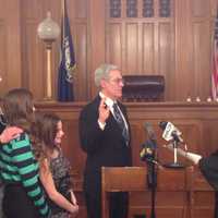 <p>New York Assembly member Stephen Katz was sworn in by Putnam County Court Judge James F. Reitz.</p>