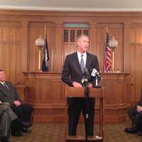 <p>Newly elected U.S. Rep. Sean Patrick Maloney addressed the assembled officials.</p>