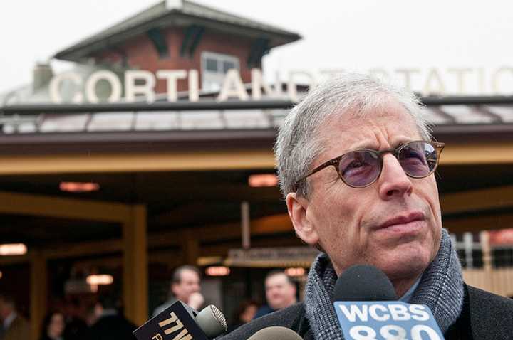 Metro-North Railroad President Howard Permut at the dedication of the expanded Cortlandt station in February 2012. 