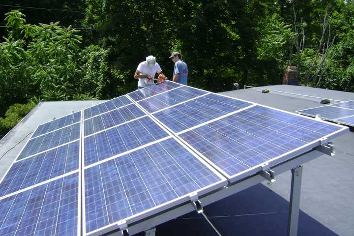 Photovoltaic panels like these would go onto town-owned buildings if Fairfield&#x27;s microgrid project gets approval from the state.