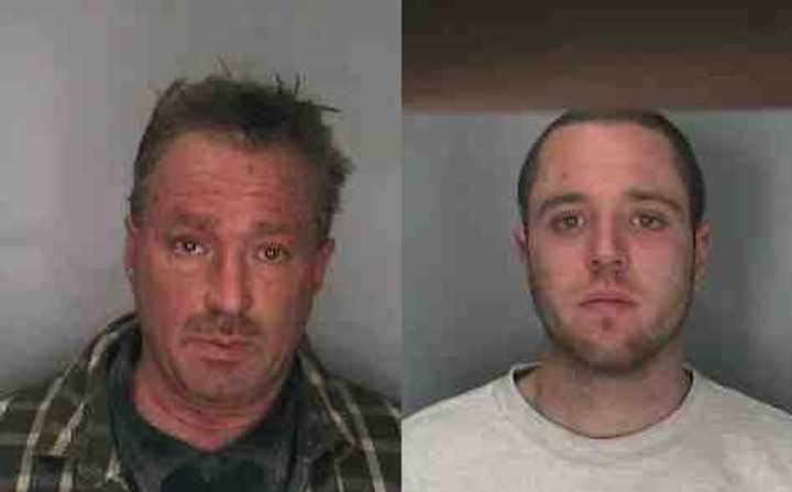 David Santucci, Sr. (left) and his son, David, Jr. are charged with second-degree burglary.