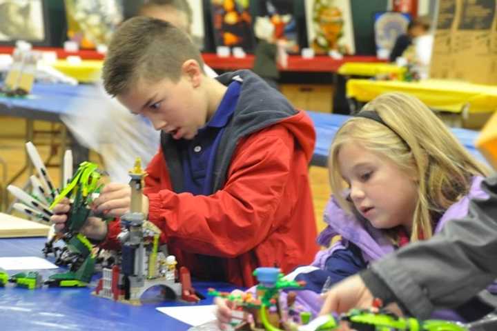 Kids put together their own Lego models at a Block Party event at Fairfield Ludlowe High School in November.