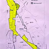 <p>The yellow areas of the map are where the Ridgefield Planning and Zoning Commission are proposing a change in the zoning along the northern area of Route 7.</p>