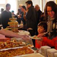 <p>Kristina Kelly and her two sons, Declan, 5, and Aidan, 6, visited the Tom Tom&#x27;s station first at the Taste of Ridgefield before going to try more of what was available. </p>