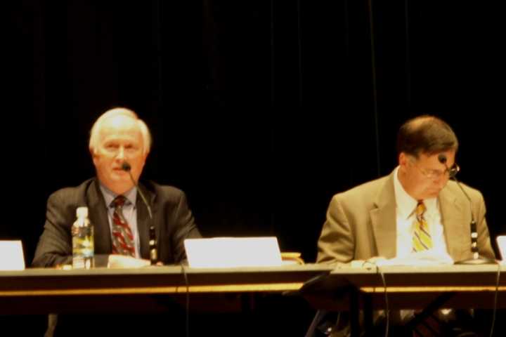 Fairfield School Board candidate Philip Dwyer and Superintendent David Title.