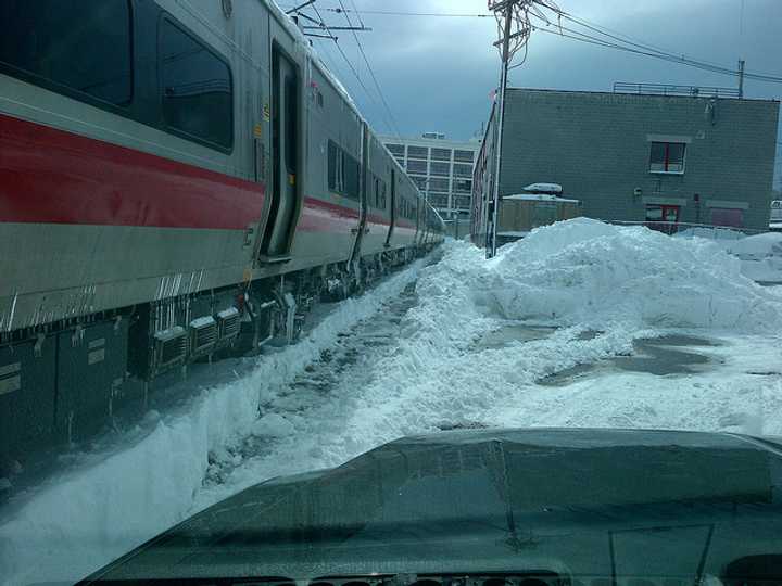 &quot;Metro-North Railroad employees battled snow accumulations of up to three feet on the New Haven Line,&quot; MTA wrote on its flickr pages.