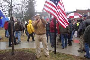 Construction Workers Protest In Stamford For Local Jobs