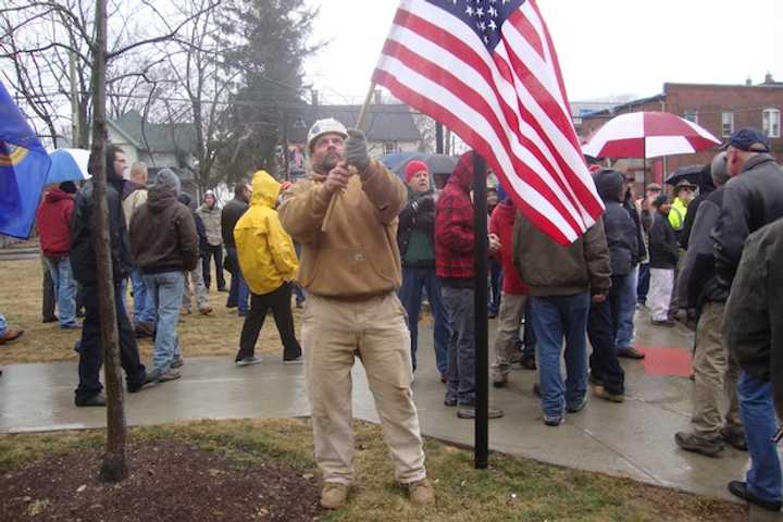 Construction Workers Protest In Stamford For Local Jobs