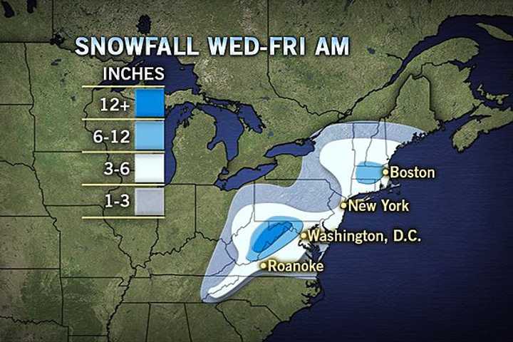 Four to eight inches of snow is being predicted for most areas in northern Westchester.