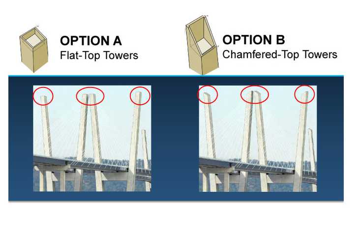 Two options have been presented for the main towers on the new Tappan Zee Bridge.