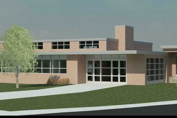 This artists&#x27; rendition depicts how Riverfield&#x27;s front entrance could look if Fairfield&#x27;s government approves the proposed renovations at the school.