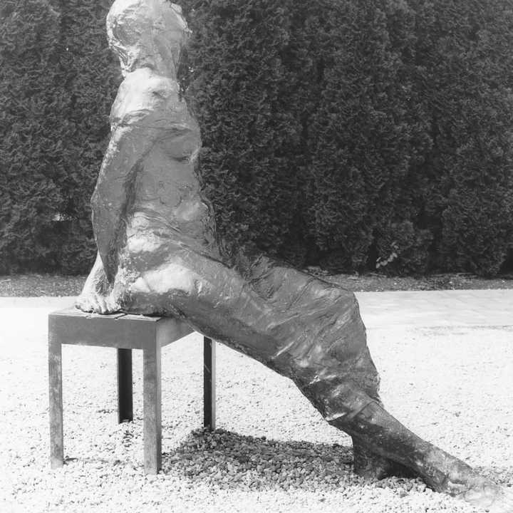 This sculpture, titled &quot;Woman in the Sun Seated&quot; by artist Leonda Froehlich Finke is one of the pieces to be featured throughout the village of Ossining.