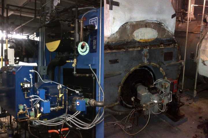 The former new and old boilers at Greenvale Elementary School in Eastchester.