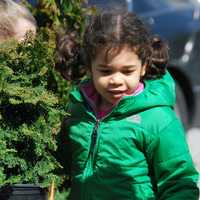 <p>A young hunter prepares to get started at the Easter egg hunt at Hilltop Farms in Croton.</p>