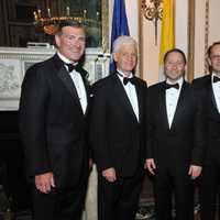 <p>Patrick Dunican Jr., left, and Mario Gabelli, second from left, were honored at Friday&#x27;s dinner. They are shown with Westchester County Executive Rob Astorino; Iona College President Dr. Joseph Nyre and New York police commissioner Raymond Kelly.</p>