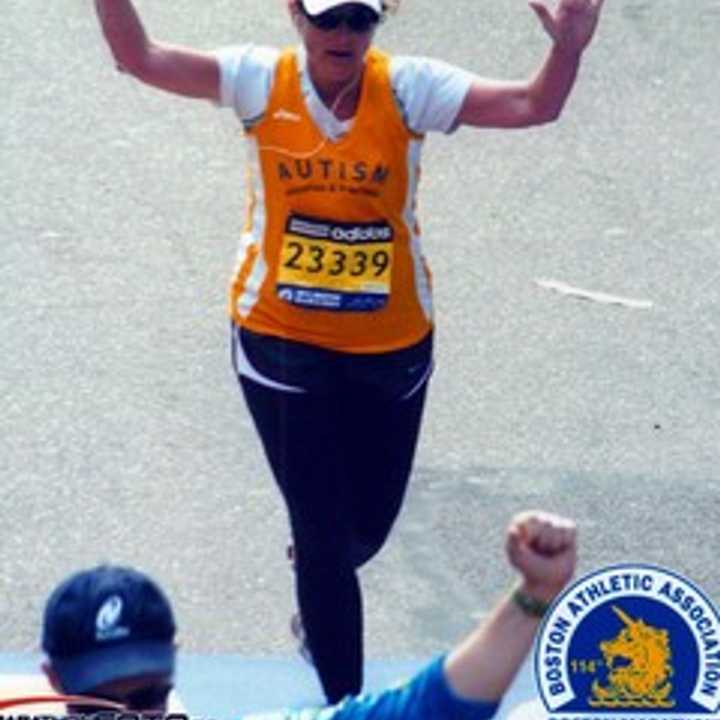 Michele Lawton also ran the Boston Marathon in 2010 (pictured above).  She did not finish the race on Monday before explosions haulted the marathon.