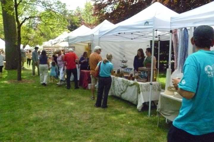 The Dogwood Festival is held in Fairfield each may on the grounds of Greenfield Hill Congregational Church.