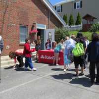 <p>The line dwindles in Eastchester at the Operation PROM dress sale.</p>