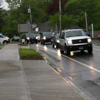 <p>Prince Harry&#x27;s motorcade pulls into Greenwich on North Street just before 11:30 a.m. Wednesday on its way to the Polo Club. </p>