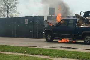 Norwalk Firefighters Extinguish Car Fire