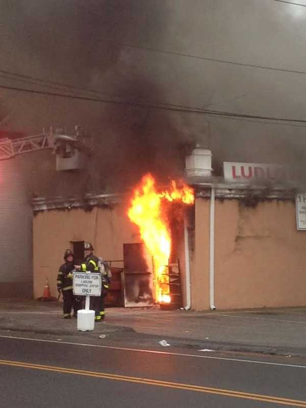 Norwalk Firefighters Battle Blaze At Roger Square Shopping Center