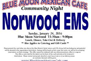 Dine At Norwood's Blue Moon Cafe To Benefit Local EMS 