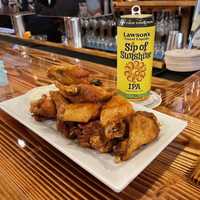 <p>Yum, wings and a brew.</p>