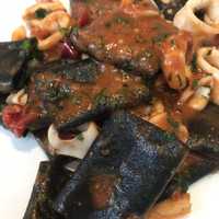 <p>Pasta with squid ink.</p>