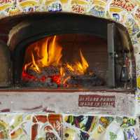 <p>The brick oven pizza oven at Cibo.</p>