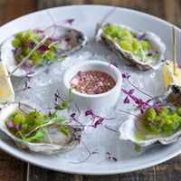 <p>The Blue Point oysters.</p>