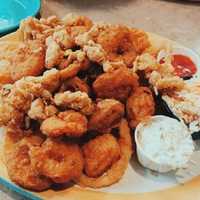 <p>Yum, a seafood platter at Harry&#x27;s.</p>