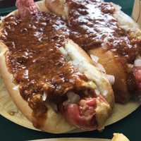 <p>Dogs &quot;All The Way&quot; at the Hot Grill.</p>