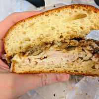 <p>A turkey mushroom sandwich.</p>