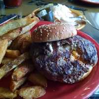 <p>A stuffed burger at The Iron Horse in Westwood.</p>