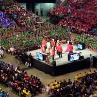 <p>The World Finals for the Odyssey of the Mind were held at Iowa State University in Ames, Iowa. It drew hundreds of teams from around the world.</p>